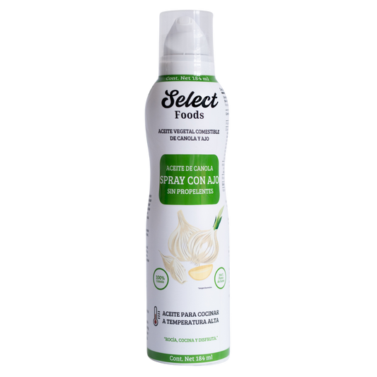 Aceite Comestible Puro de Canola Sabor Ajo en Aerosol 184 ml